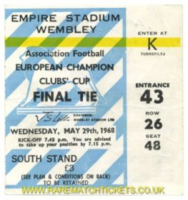 1968 ec final MANCHESTER UTD 4 BENFICA 1